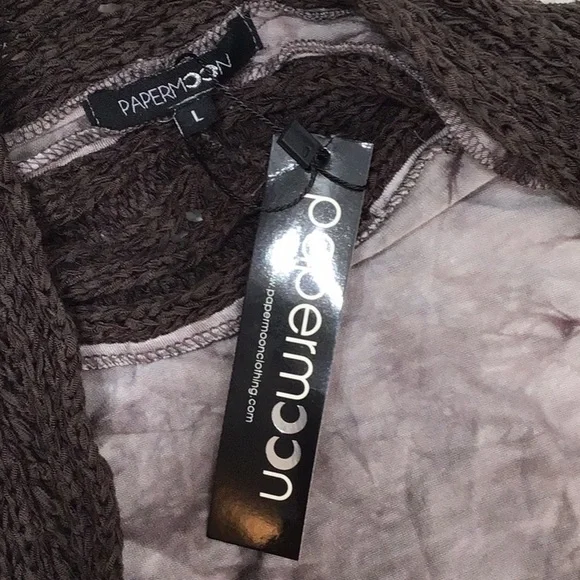 Papermoon sleeveless boho cardigan kimono L NWT - Picture 10 of 14